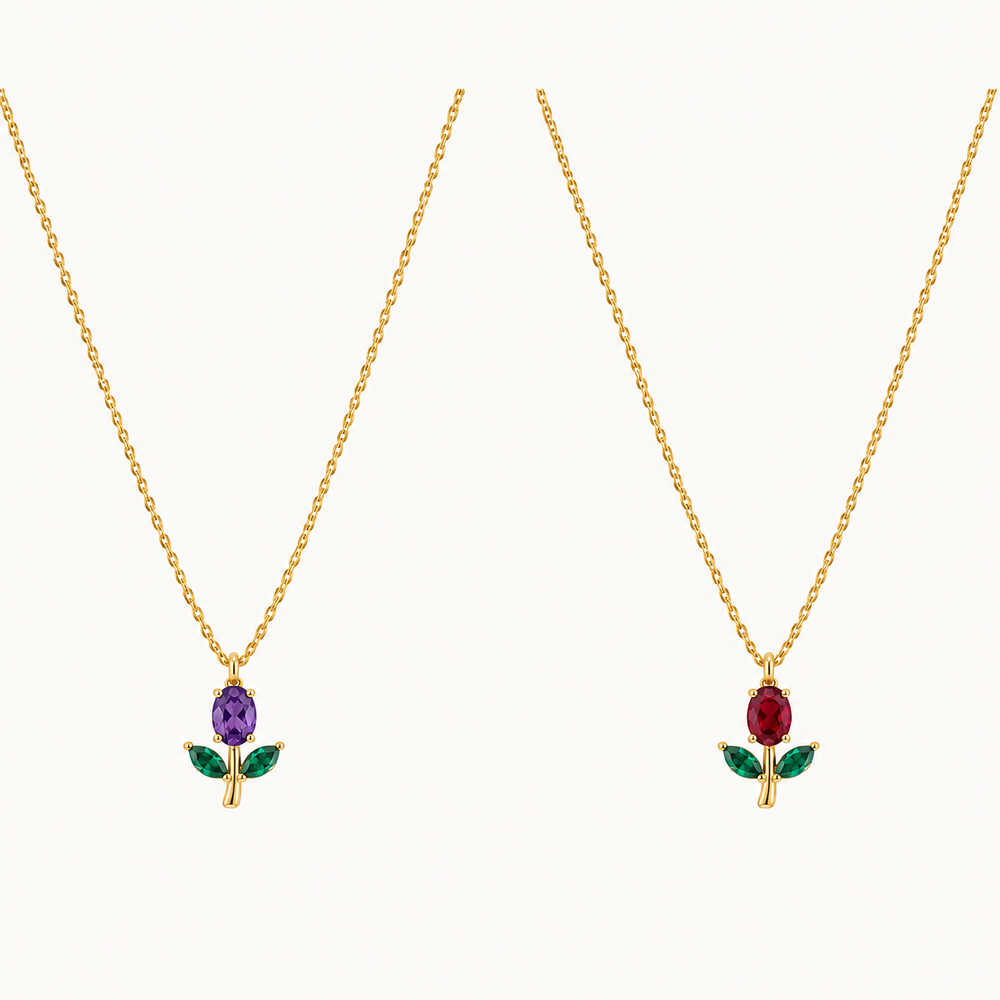 Mini Colourful Tulip Necklace