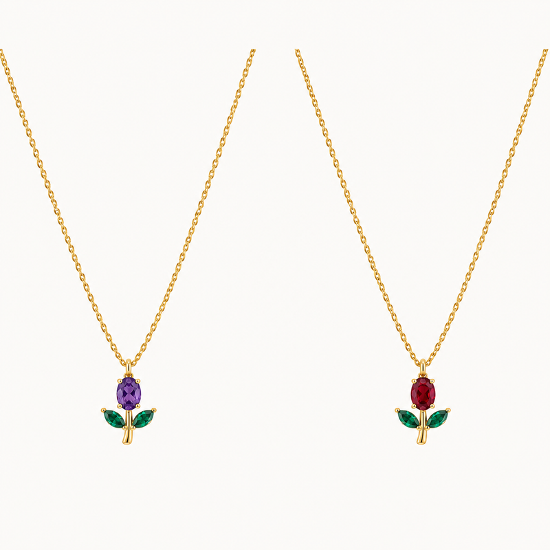 Mini Colourful Tulip Necklace