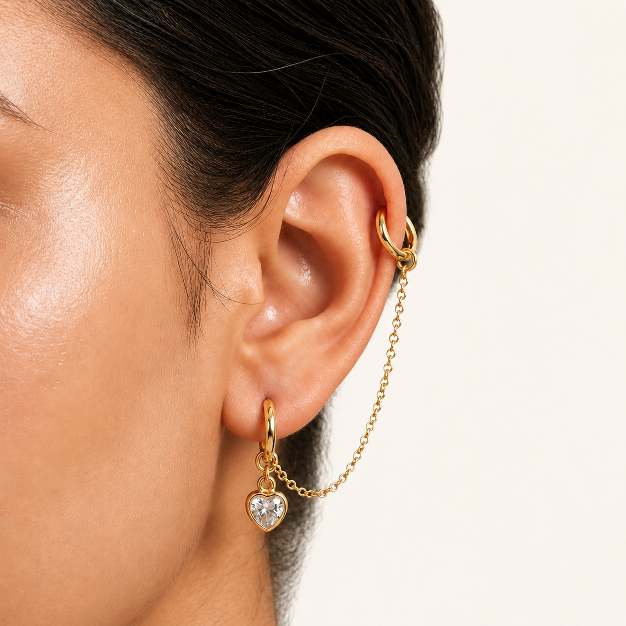Dual Piercing Connector Earrings - I