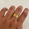 Textura band ring, 18k gold plated stainless steel, hypoallergenic