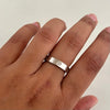 Studded silver love band ring, 18k gold plated stainless steel, hypoallergenic