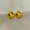 Sculpted Gold Nugget Stud Earrings