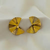 Radiant Fan Disc Stud Earrings