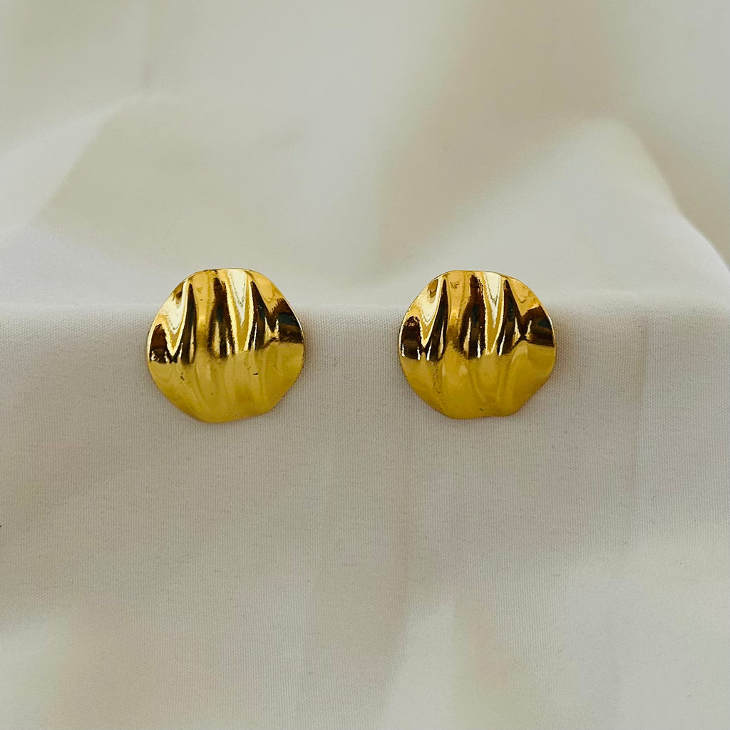 Molten Gold Disc Earrings