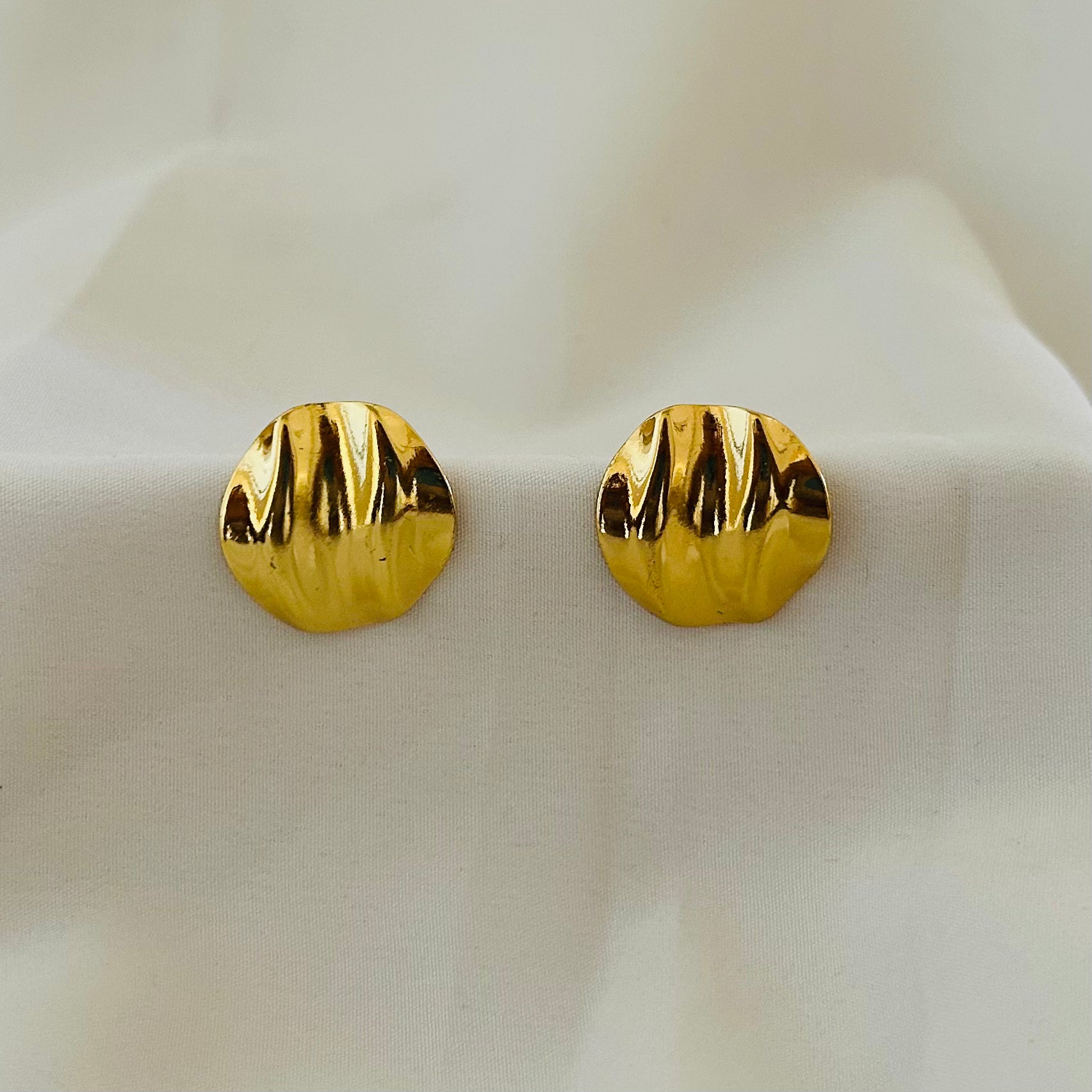 Molten Gold Disc Earrings