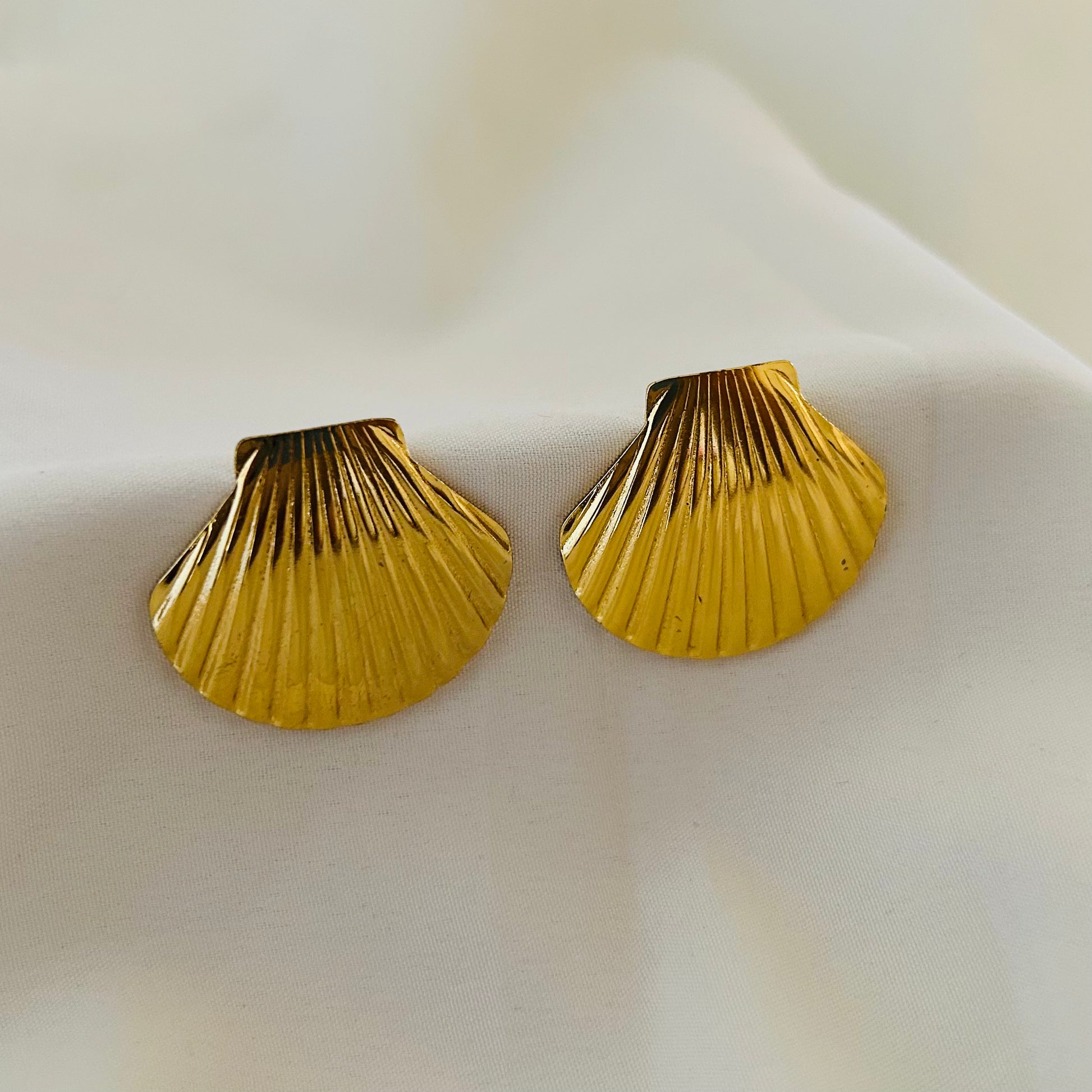 Textured Shell Stud Earrings