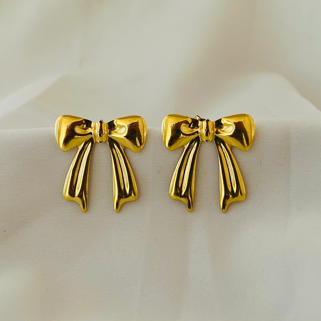 Classic Ribbon Bow Stud Earrings