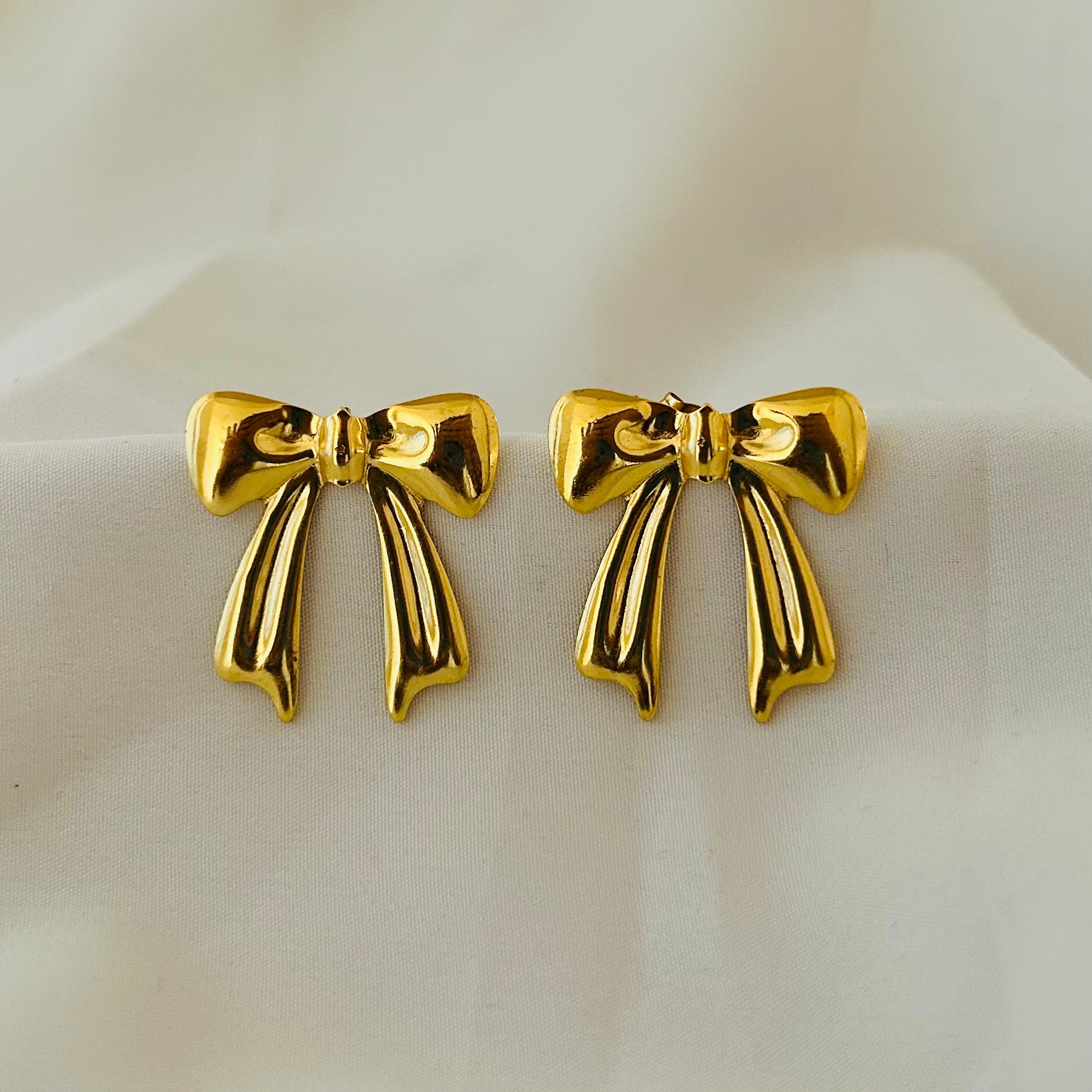 Classic Ribbon Bow Stud Earrings