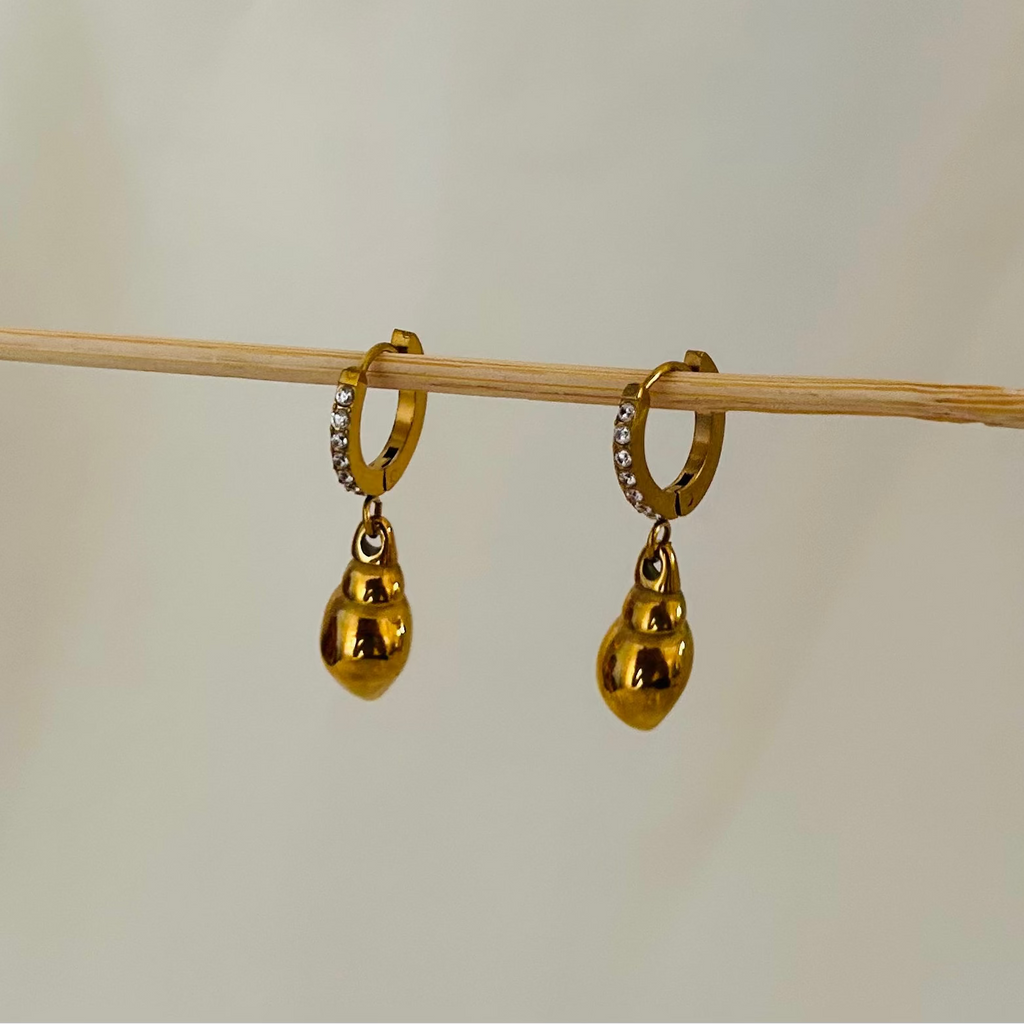 Golden Teardrop Dangle Earrings