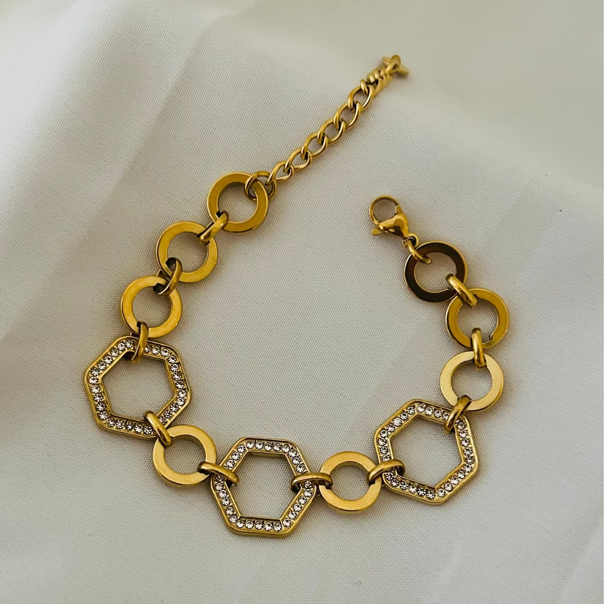 Hexa Crystal Link Bracelet