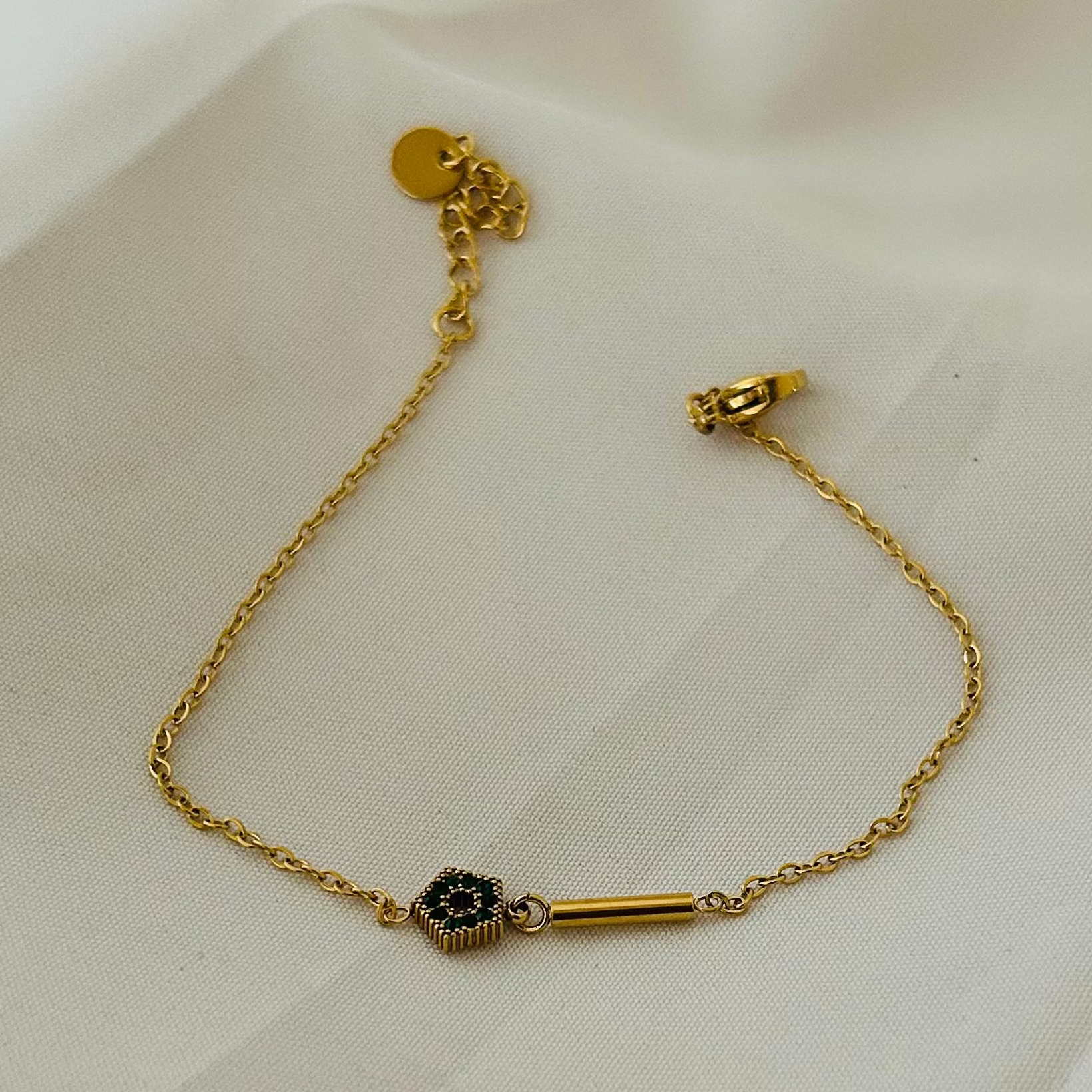 Emerald Eye Charm Bracelet