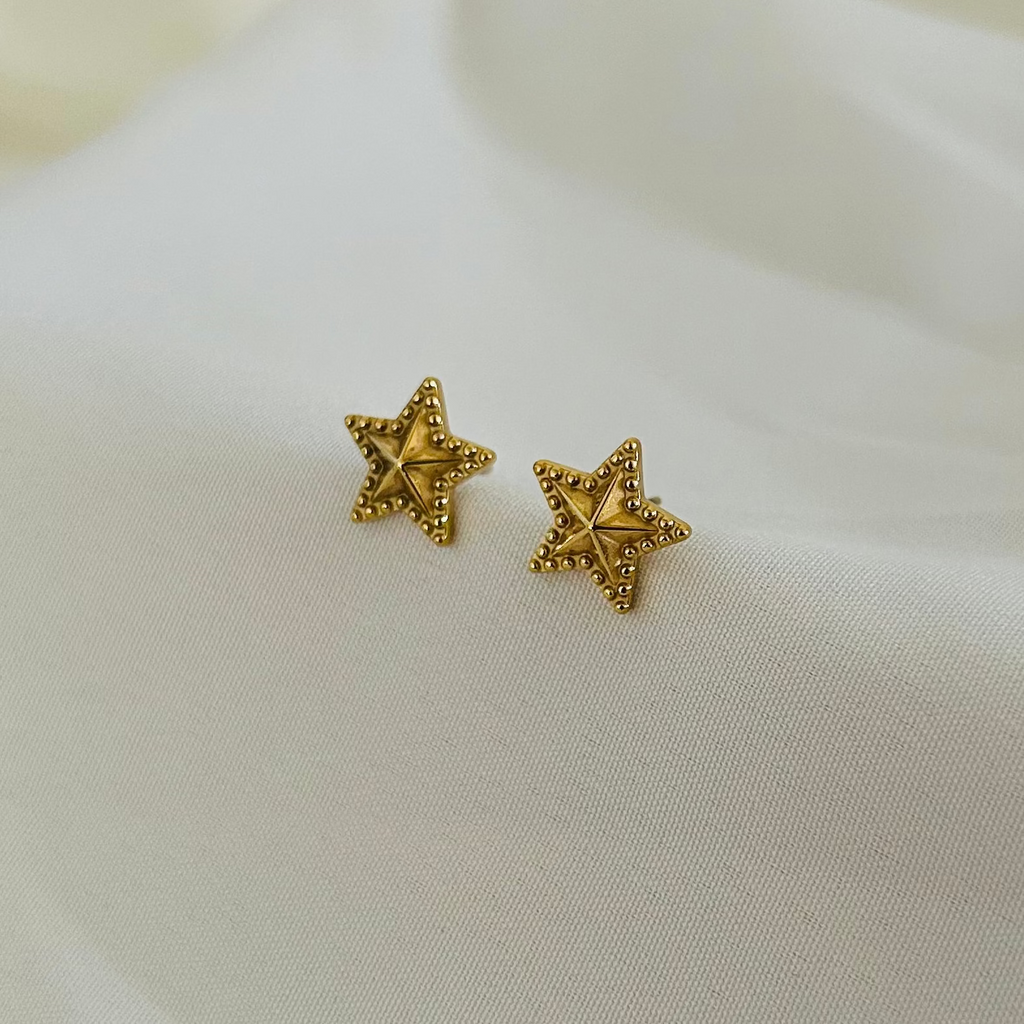 Textured Star Mini Studs