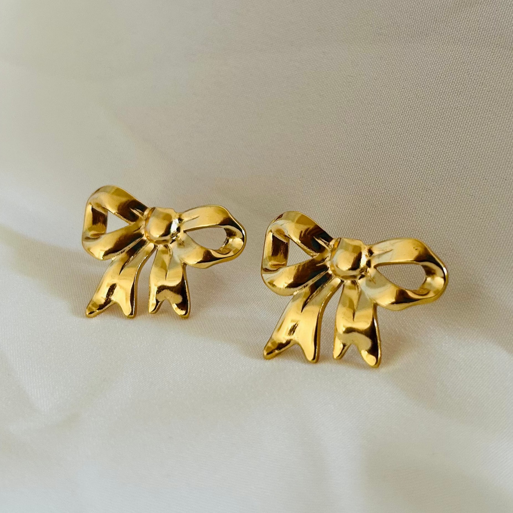 Petite Bow Charm Stud Earrings