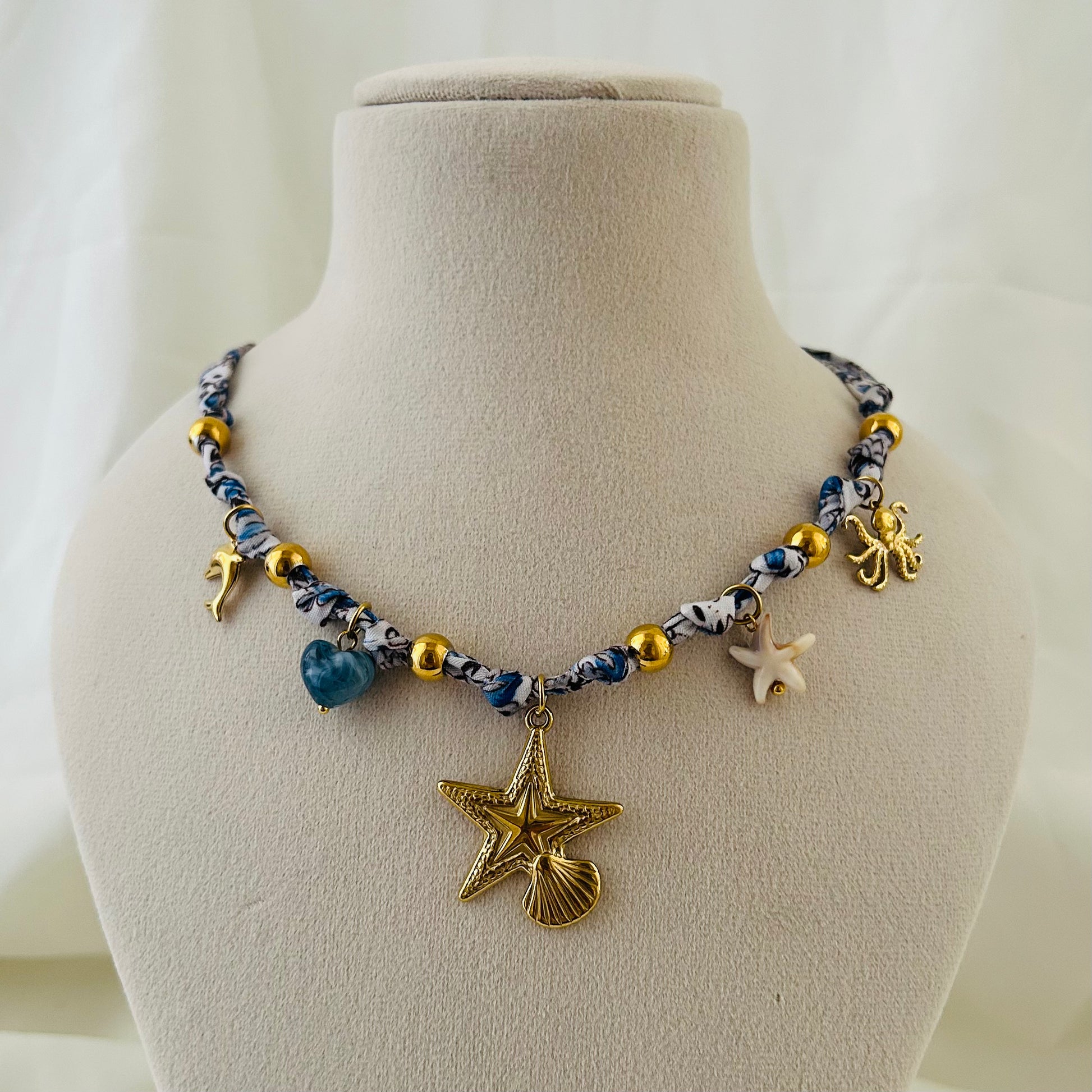 Ocean Star Charm Beaded Necklace