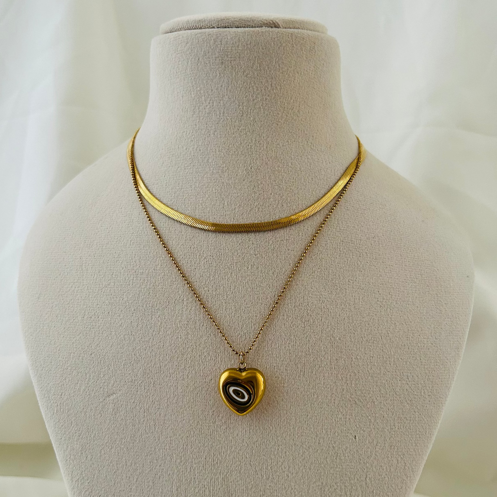 Modern Heart Swirl Pendant Necklace