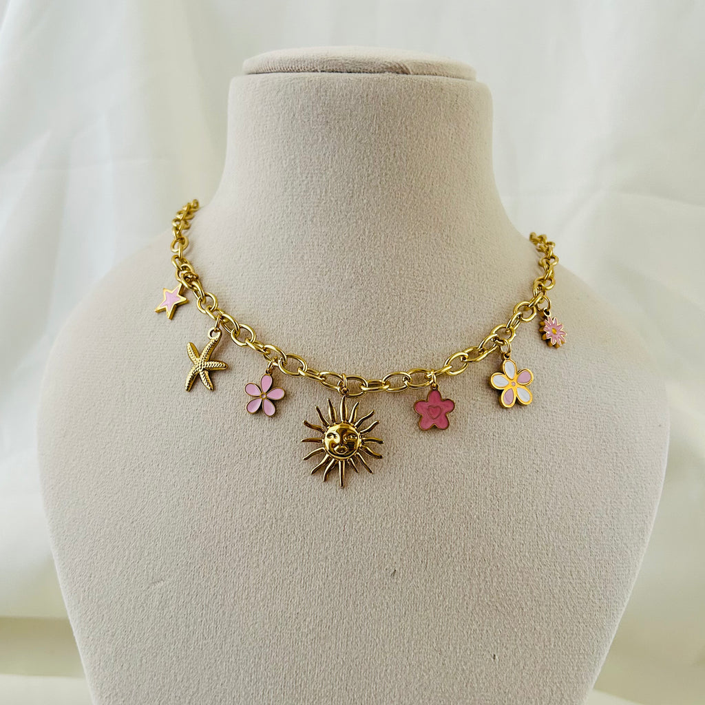 Celestial Bloom Charm Necklace