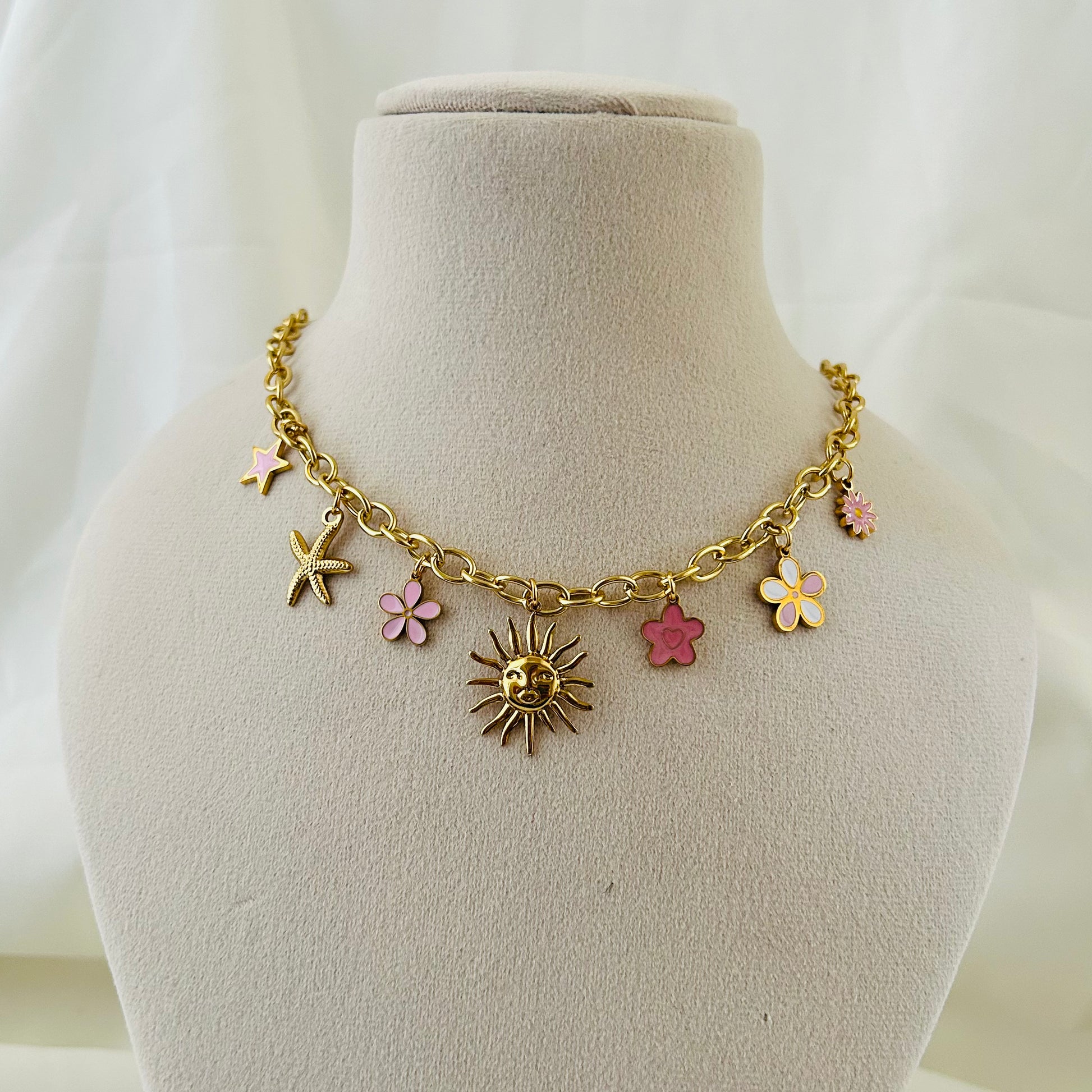 Celestial Bloom Charm Necklace