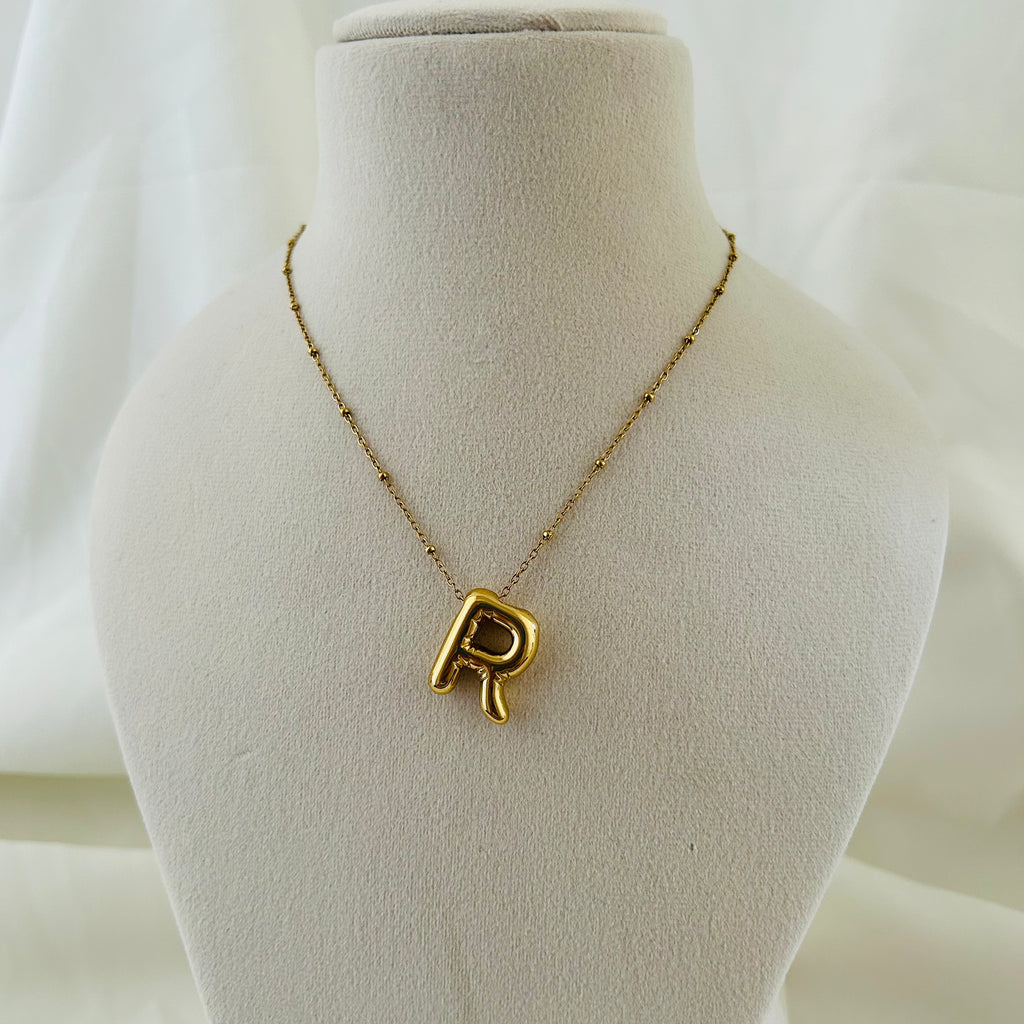 Glossy Initial Pendant – R