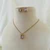 Crystal Square Pendant Set