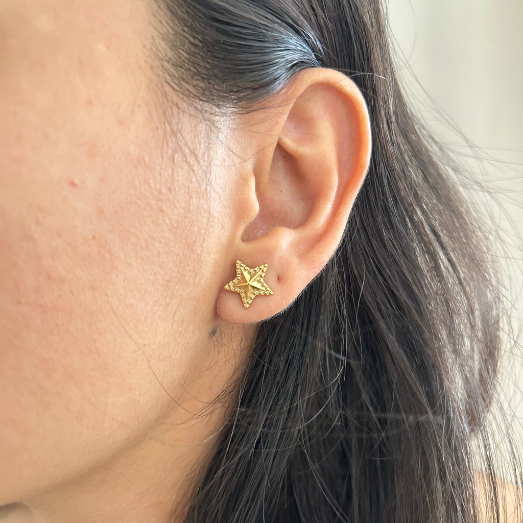 Textured Star Mini Studs