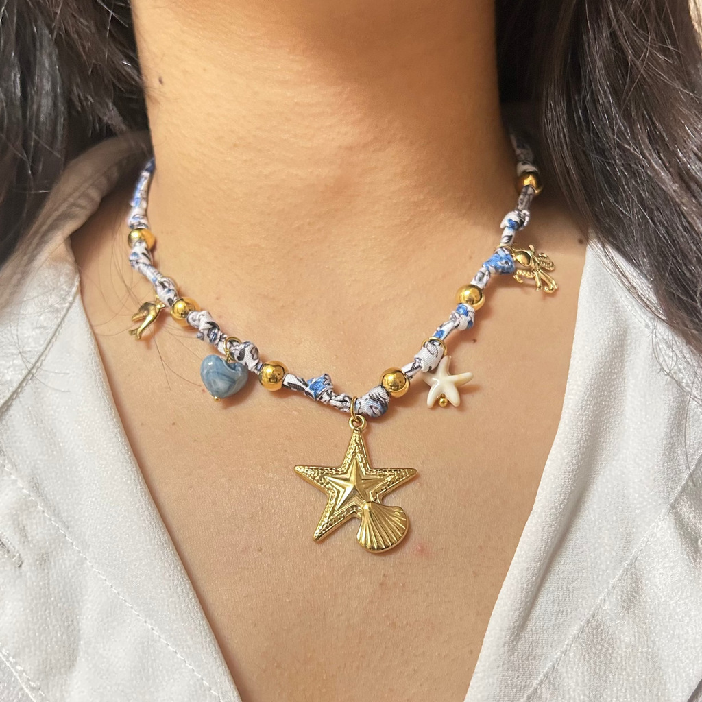 Ocean Star Charm Beaded Necklace