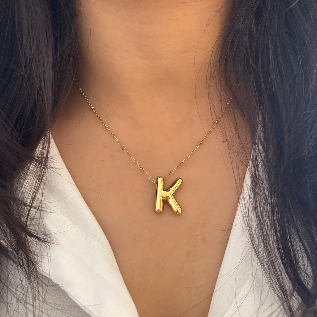 Glossy Initial Pendant – K