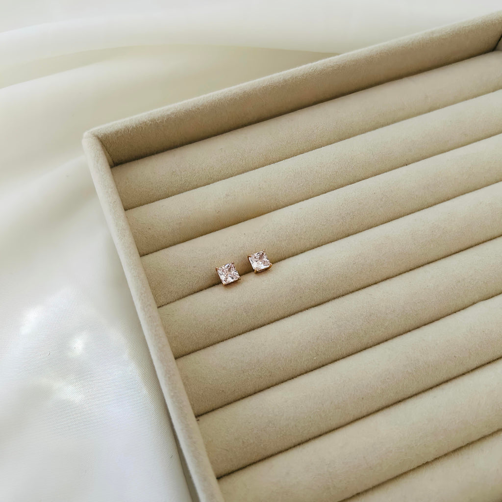 Xuping Square Crystal Stud Earrings